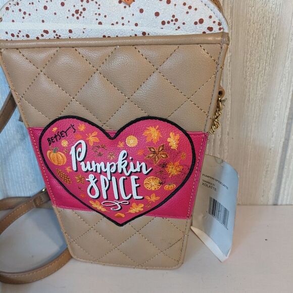 Betsey Johnson Pumpkin Spice Latte Crossbody Bag NWT - Picture 5 of 9